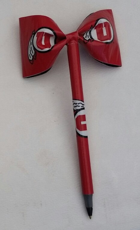 University of Utah Utes NCAA Duct Tape Bow Pen