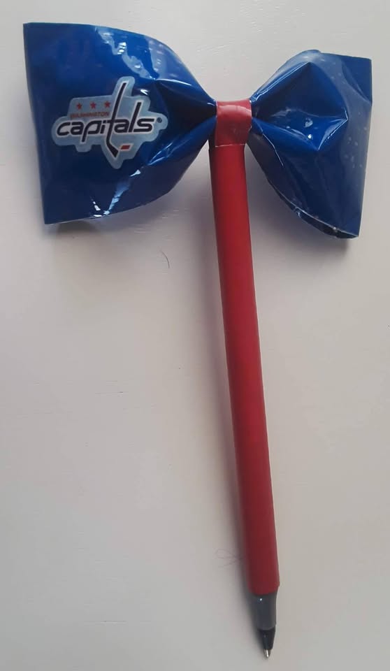 Washington Capitals NHL Ice Hockey Duct Tape Bow Pen