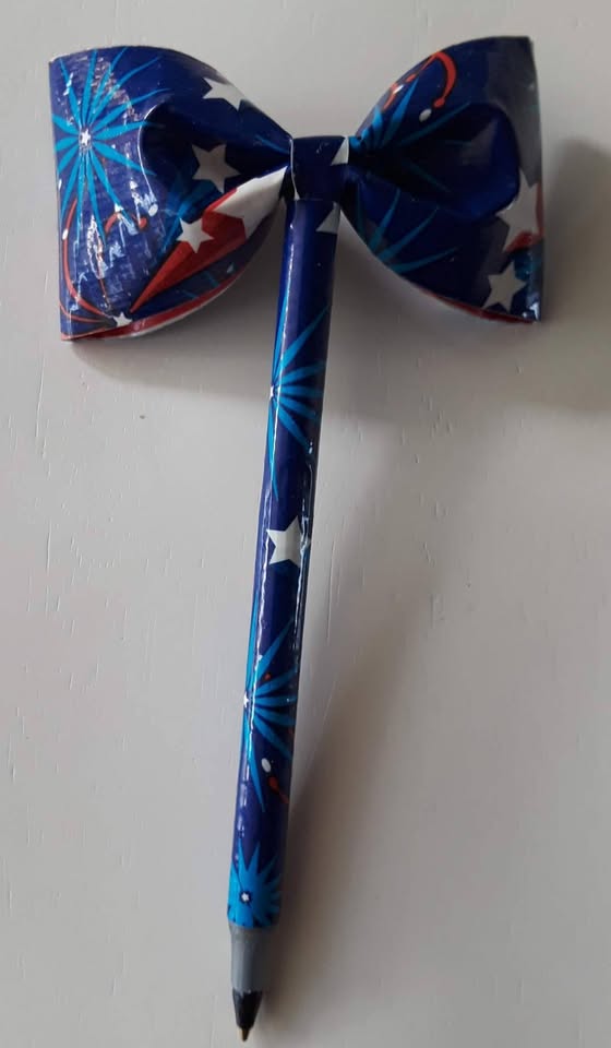Fireworks Duct Tape Bow Pen