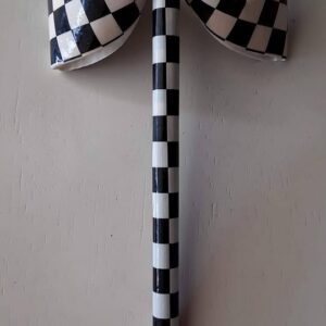 Black and White Checkered Duct Tape Bow Pen