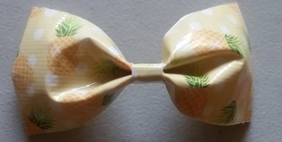 Pineapple Duct Tape Hair Clip Bow