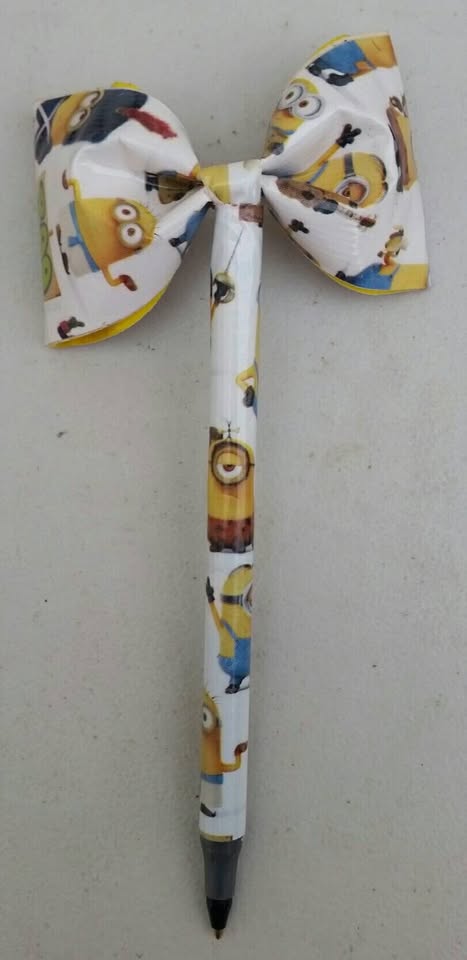Minions Despicable Me Duct Tape Bow Pen