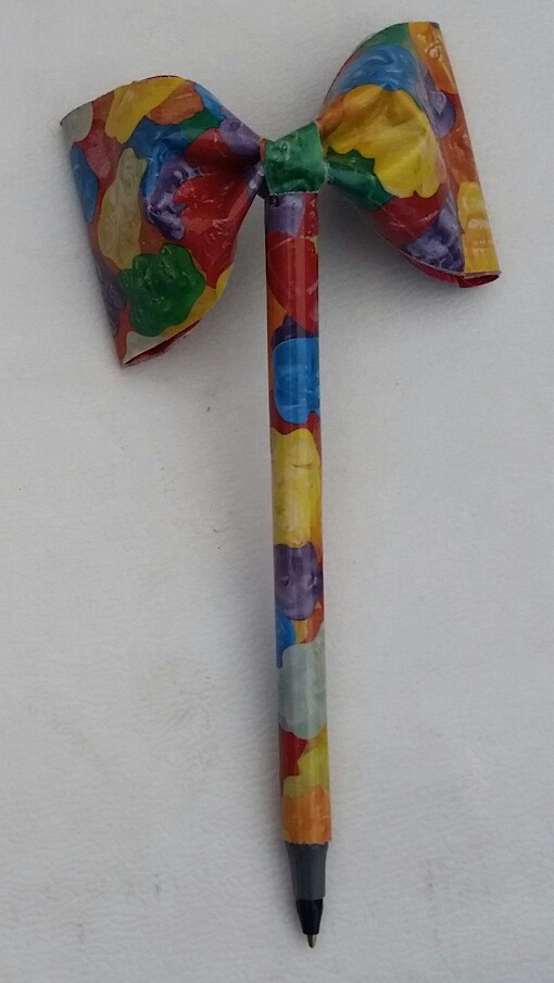 Gummy Bears Duct Tape Bow Pen