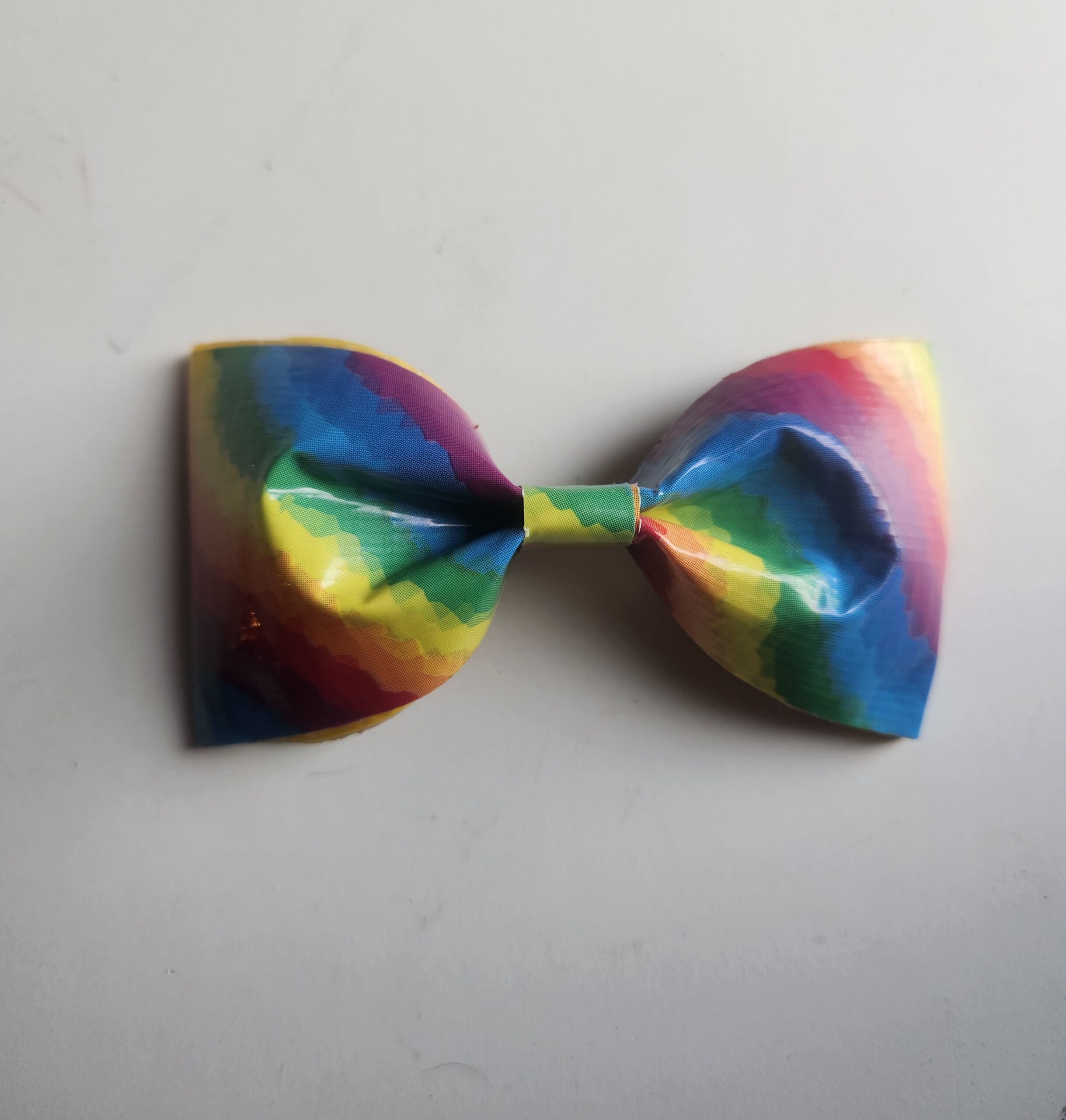 Rainbow Wave Duct Tape Hair Clip Bow