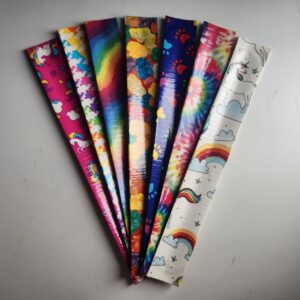 7 Gay Pride Rainbow Duct Tape Slap Bracelet Set