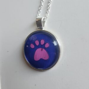 Rainbow Paw Print Pride Necklace