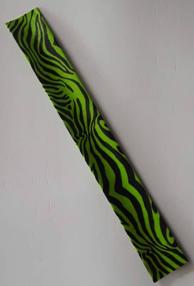 Lime Green Zebra Print Slap Bracelet