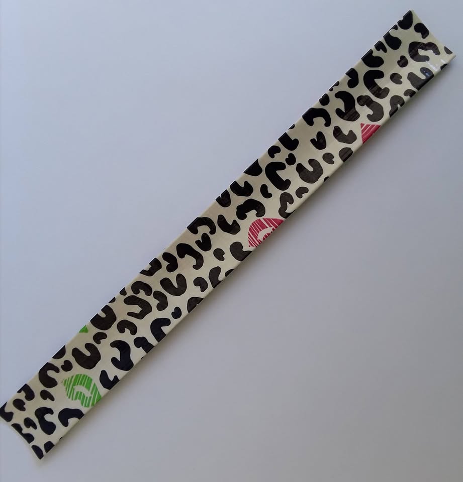 White Cheetah Colored Kisses Slap Bracelet